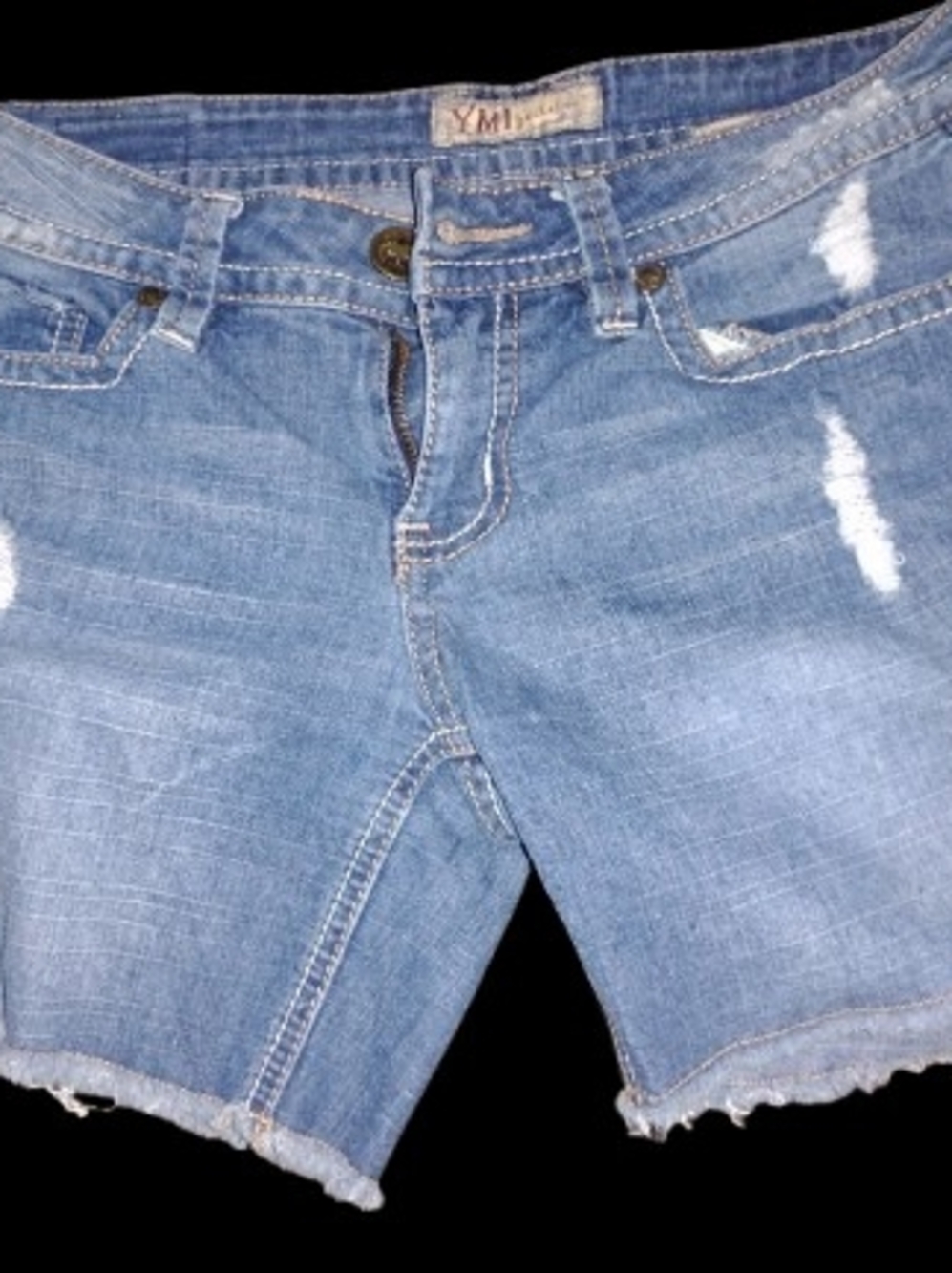 YMI Light Blue Distressed Denim Shorts